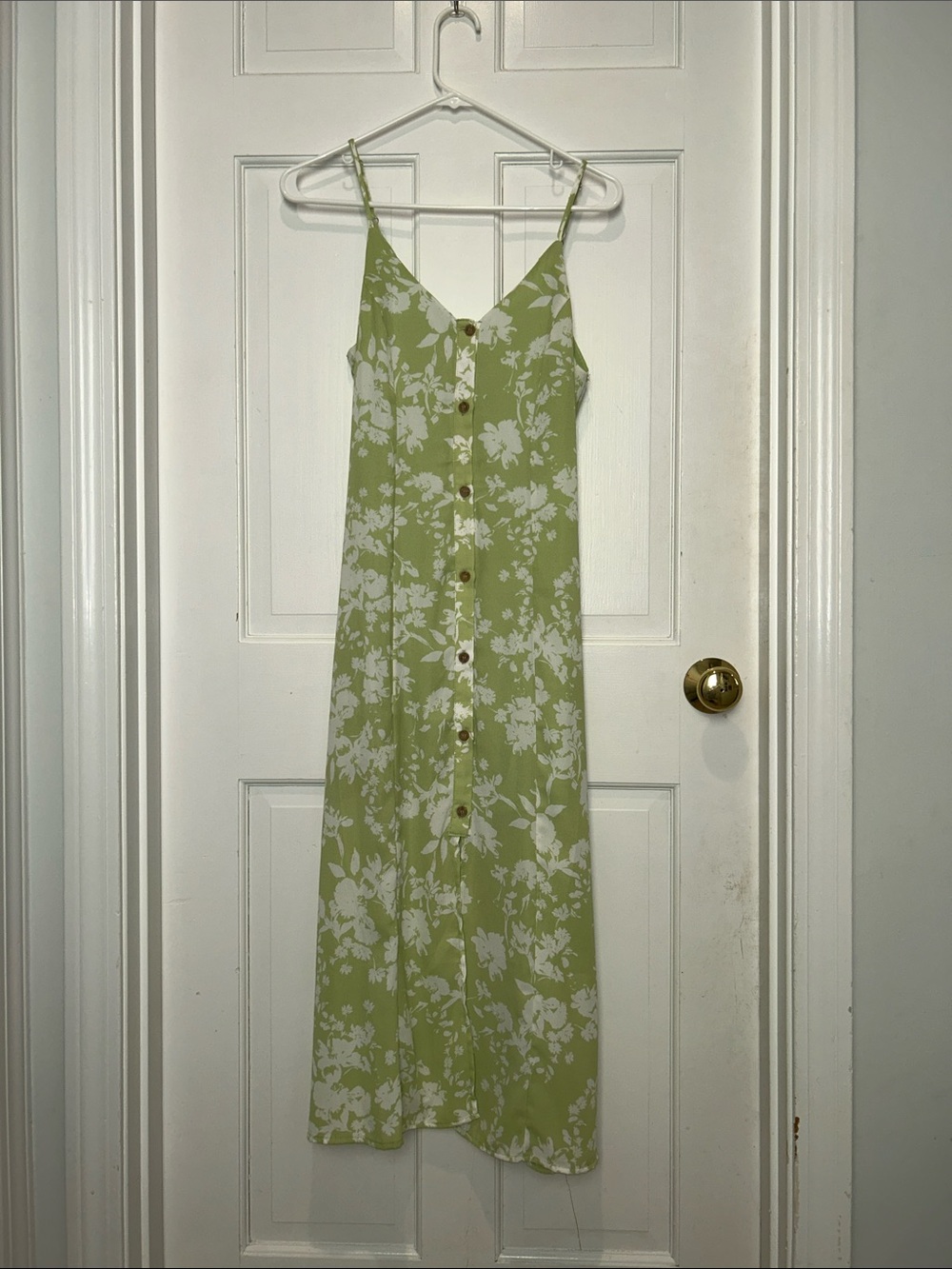 Sienna Sky Green Floral Button-Front Midi Dress